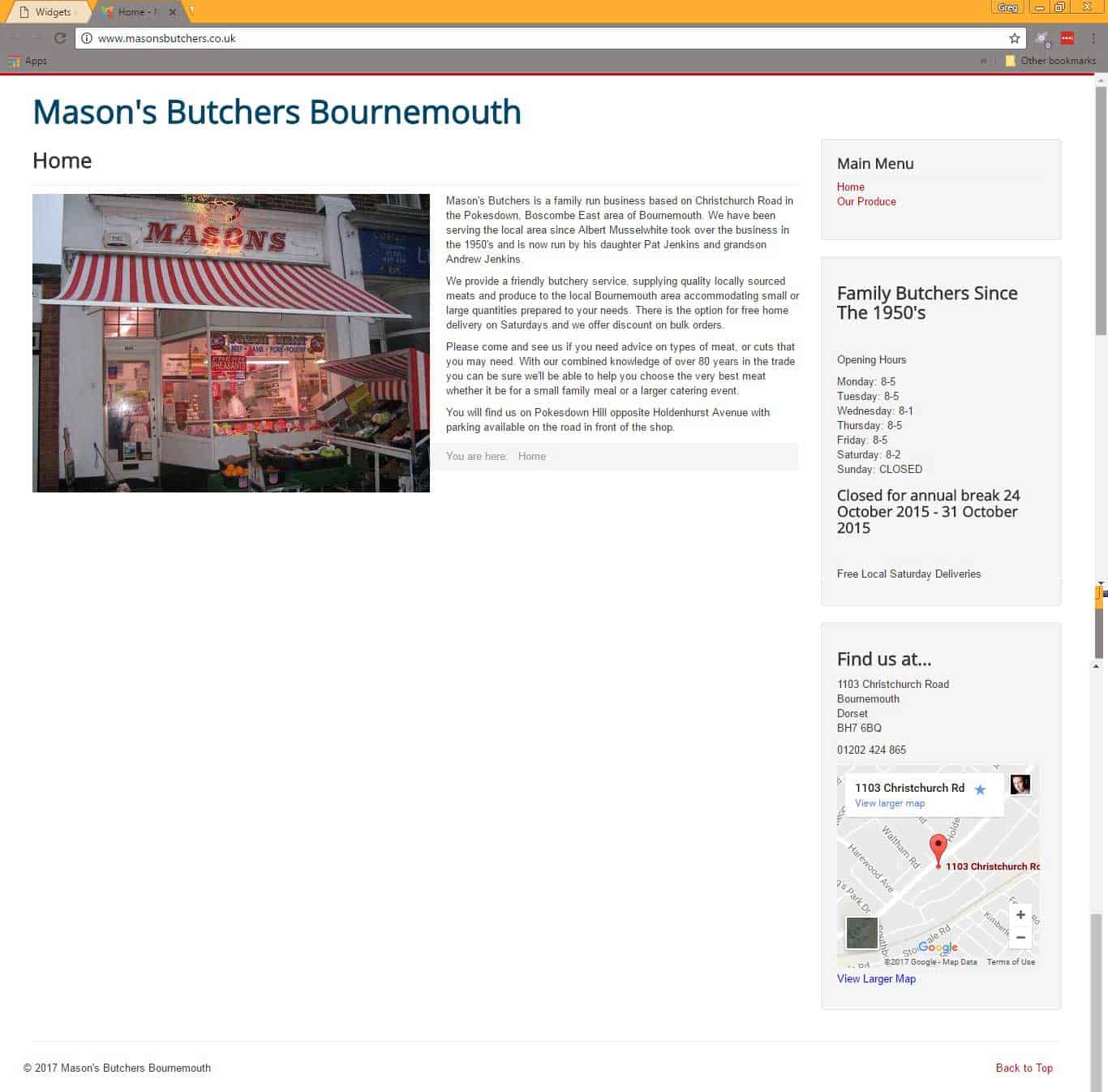 masons butchers-website- invest in your website review